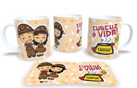 Canecas de Porcelana Branca Personalizadas Coleção Nordestino