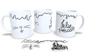 Canecas de Porcelana Branca Personalizadas Coleção Pascoa 7