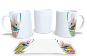 Canecas de Porcelana Branca Personalizadas Coleção Pascoa