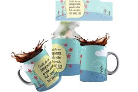 Canecas de Porcelana Branca Personalizadas Deus no Comando