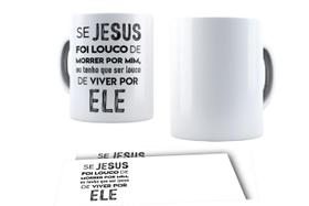 Canecas de Porcelana Branca Personalizadas Evangelica Cristã Ele Vive