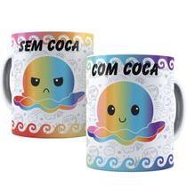 Canecas de Porcelana Branca Personalizadas Polvo do Humor