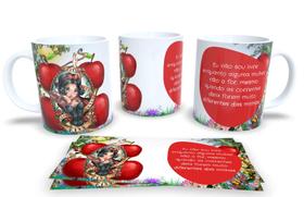 Canecas de Porcelana Branca Personalizadas Princesas Empoderadas