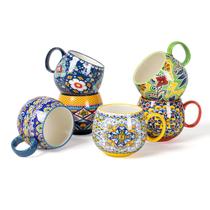 Canecas de porcelana HENXFEN LEAD Boho, 20 onças, conjunto de 6