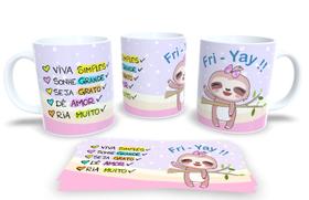 Canecas de Porcelana Personalizadas Preguiçinha Motiva
