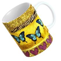 Canecas florais, borboletas e miscelânea