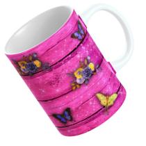 Canecas florais, borboletas e miscelânea