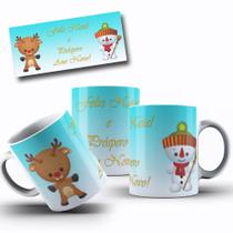 Canecas Natalinas de Porcelana Branca Personalizada Natal