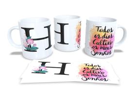 Canecas Personalizadas Alfabeto Flores