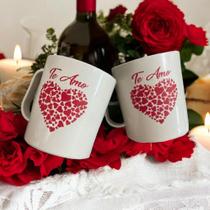 Canecas Plásticas 5 Peças de Puro Amor 450ml TE AMO CORAÇÕES