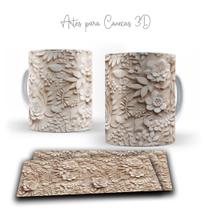 Canecas Porcelana Florais 3D