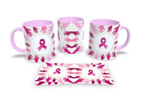 Canecas Rosa de Porcelana Personalizadas Outubro Rosa