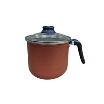 Caneco 14cm Cereja Dourado 1,7L Tampa de Vidro Linha Premium J4TECH Alumínio Antiaderente Teflon Ultra Resistente