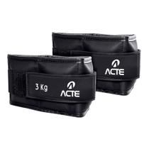 Caneleira Acte Profissional Emborrachada de 3kg Preto/branco