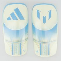 Caneleira Adidas Messi SG Club Off-White e Azul Caneleira Adidas Messi SG Club Off-White e Azul