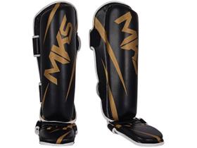 Caneleira de Muay Thai e Kickboxing MKS Champions V3 Preto/Dourado