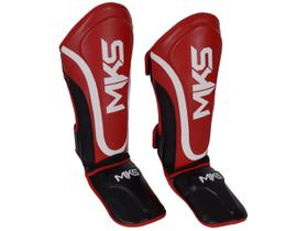Caneleira de Muay Thai e Kickboxing MKS Prospect Preto/Vermelho Caneleira de Muay Thai e Kickboxing MKS Prospect Preto/Vermelho