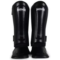 Caneleira de muay thai kickboxing mma classic preta - maximum