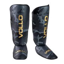 Caneleira De Muay Thai Kickboxing Training Vollo Cor:Preto+DouradoTamanho:M