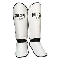 Caneleira de Proteção 20 mm Muay Thai Branco 1999 Preto Pulser Caneleira de Proteção 20 mm Muay Thai Branco 1999 Preto Pulser