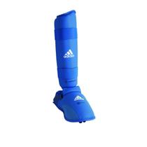 Caneleira Karatê Adidas Com Protetor de Pé WKF Azul