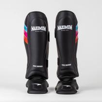 Caneleira Profissional Pro Preta e Azul Muay Thai e Kickboxing Maximum Cor:Preto+AzulTamanho:MGenero:Unissex Caneleira Profissional Pro Preta e Azul Muay Thai e Kickboxing Maximum Cor:Preto+AzulTamanho:MGenero:Unissex