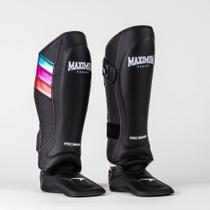 Caneleira Profissional Pro Preta e Azul Muay Thai e Kickboxing Maximum Caneleira Profissional Pro Preta e Azul Muay Thai e Kickboxing Maximum