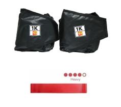 Caneleira/Tornozeleira de Peso 1 Kg Profissional + Mini Band Faixa Elástica Forte Vermelha Caneleira/Tornozeleira de Peso 1 Kg Profissional + Mini Band Faixa Elástica Forte Vermelha