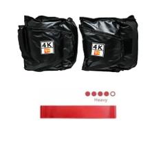 Caneleira/Tornozeleira de Peso 4 Kgs Profissional + Mini Band Faixa Elástica Forte Vermelha
