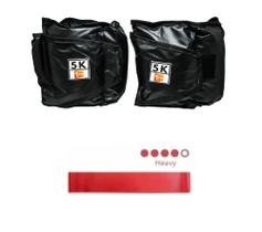 Caneleira/Tornozeleira de Peso 5 Kgs Profissional + Mini Band Faixa Elástica Forte Vermelha Caneleira/Tornozeleira de Peso 5 Kgs Profissional + Mini Band Faixa Elástica Forte Vermelha