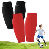 Caneleiras de futebol Jomhtivl para crianças e jovens adultos com almofadas em forma de favo de mel Caneleiras de futebol Jomhtivl para crianças e jovens adultos com almofadas em forma de favo de mel