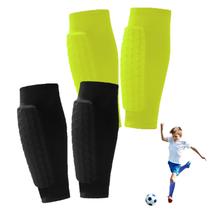 Caneleiras de Futebol UNOSHOW com Almofadas em Colmeia e Manga de Compressão para Panturrilha Caneleiras de Futebol UNOSHOW com Almofadas em Colmeia e Manga de Compressão para Panturrilha
