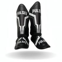 Caneleiras de Proteção Muay Thai 30 mm Preto Iron Branco Pulser Tamanho:MGênero:UnissexCor:Preto+Branco