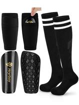 Caneleiras infantis de futebol Hryrbay com mangas e meias para crianças de 3 a 16 anos. Equipamento protetor de futebol leve, ideal para jogar e treinar inspirado na Copa do Mundo Black S Caneleiras infantis de futebol Hryrbay com mangas e meias para crianças de 3 a 16 anos. Equipamento protetor de futebol leve, ideal para jogar e treinar inspirado na Copa do Mundo Black S