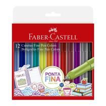 Caneta 0.4 finepen c/12 cores faber castell