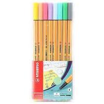 Caneta 0.4mm 08 Cores Stabilo Point 88 - Cores Pastel