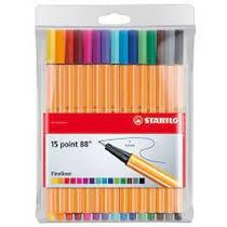 Caneta 0.4mm 15 Cores Stabilo Point 88 Caneta 0.4mm 15 Cores Stabilo Point 88