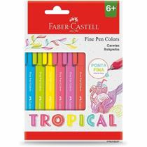 Caneta 0.4mm Fine Pen 6 Cores Tropical Faber Castell - 1 Estojo Com 6 Cores-484192