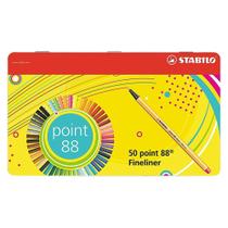 Caneta 04mm 50 Cores Stabilo Point 88 - Estojo Metal