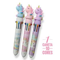 Caneta 10 Cores Unicornio