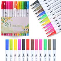 Caneta 24 Cores Brush Pincel - Alta Qualidade e Segurança