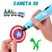 Caneta 3d Impressão Completa Criança Azul Criativa USB Infantil Refil Caneta 3d Impressão Completa Criança Azul Criativa USB Infantil Refil