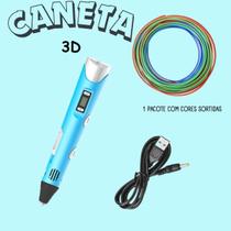 Caneta 3d Impressora Profissional 12v Com Filamentos + Fonte