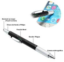 Caneta 6x1 Metro Nível Chave Fenda + Phillips Touchscreen
