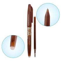 Caneta Apagavel Apaga Calor Marrom Tecido Papel + Refil