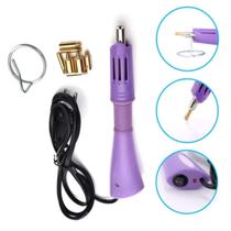 Caneta Aplicadora de Strass Hotfix Bivolt Com 7 Pontas Roxo