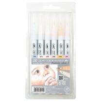 Caneta Aquarelável Portrait Zig Real Brush Kuretake 6 Unidades