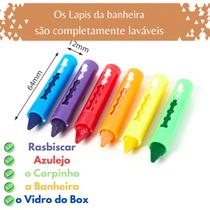 Caneta Banho Giz De Cera Rabisca E Apaga Brinquedo Banho Lavavel