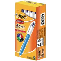 Caneta Bic 4 Cores Azul/Preta/Vermelha/Verde Com 12 Un