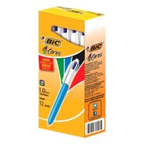 Caneta Bic 4 Cores Caixa Com 12 Unidades